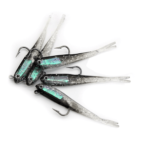10pcs Lure Artificial Lure With Hook; Small Gray Fish Simulation Soft Bait 2
