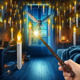 Flameless Floating Candles with Wand Remote 12 PCS Magic Deco Candles Hanging Candles with Remote Battery Operated 6.5 inch LED Candle Christmas