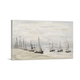 Fishing Spinks On The Beach 1915 (Type: Standard Framed Canvas Print, size: 40" x 26" / 100cm x 65cm (approx))