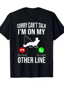 Funny Fishing Dad Men Funny Reel Cool Fish Bass Fishing 220g100% Cotton T-Shirt (Color: black, size: XXXL)