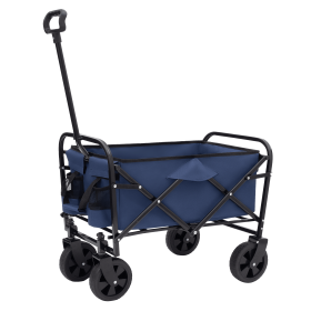 Collapsible Foldable Wagon Cart Beach Wagon Heavy Duty Utility Cart Utility Wagon Grocery Cart for for Camping Shopping Sports Gardeing Fishing S (Color: as Pic)