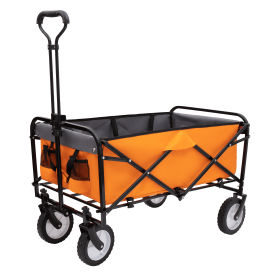 Collapsible Foldable Wagon Cart with strapping system Beach Wagon Utility Cart Utility Wagon Grocery Cart for for Camping Shopping Sports Gardein (Color: as Pic)